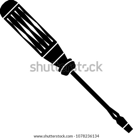 Screwdriver Icon Design, A Tool For Turning (Driving Or Removing) Screws Raster Art Illustration