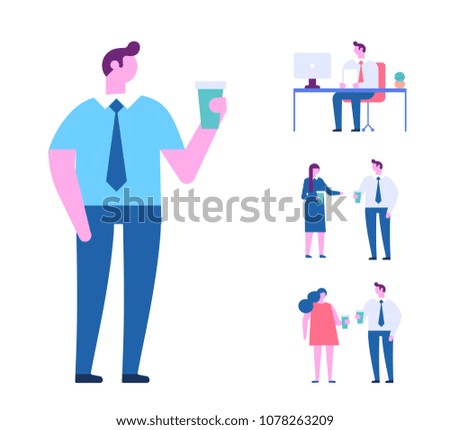 Business people. Flat vector illustration isolated on white.