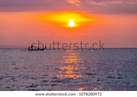 Beautiful seascape a sunset over sea