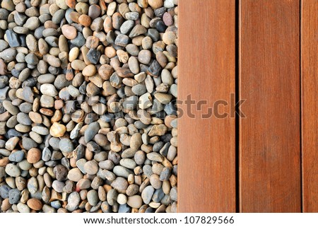 pebble stone and wood texture