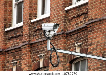 CCTV camera watching a busy high street in London