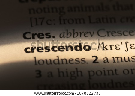 crescendo word in a dictionary. crescendo concept Royalty-Free Stock Photo #1078322933
