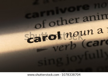 carol word in a dictionary. carol concept