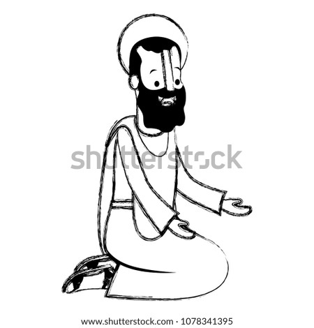 apostle of Jesus on knees praying character