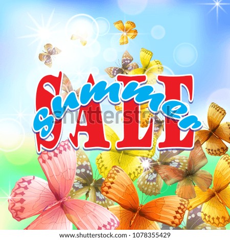 summer sale background, vector illustration clip-art
