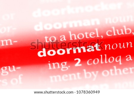 doormat word in a dictionary. doormat concept