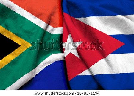 South Africa and Cuba flag together
