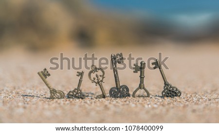 Vintage Keys On Beach