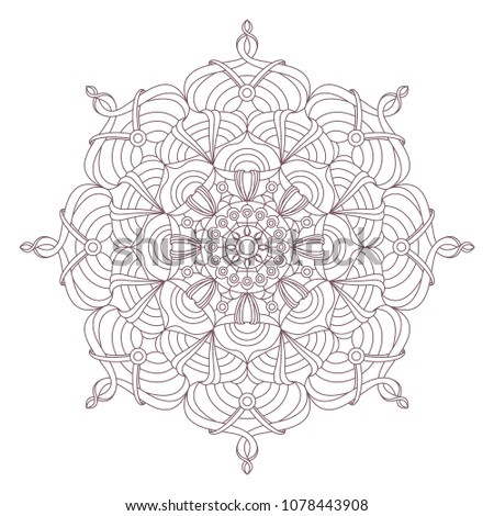 Circular intricate mandala design for coloring