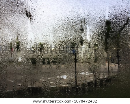 the water droplets on glass