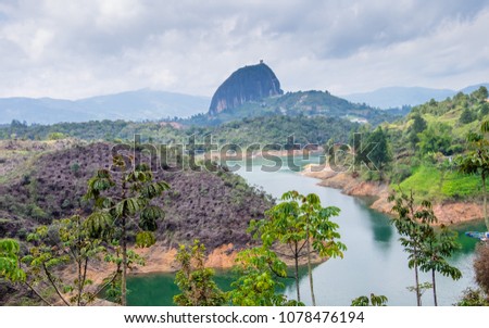 View of La Piedra del Peñol, Guatapé, Colombia Royalty-Free Stock Photo #1078476194