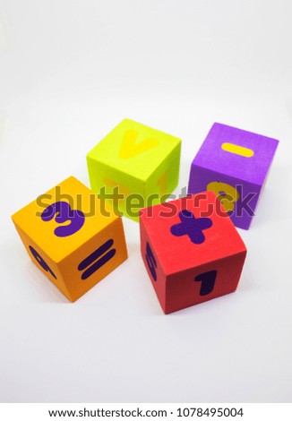 These toys have screen number per each of the colorful cube.