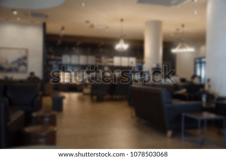 Abstract blur coffee shop and restaurant interior for background. filter vintag