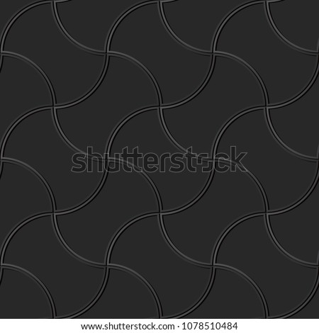 3D dark paper art Curve Cross Geometry Frame Brick, Vector stylish decoration pattern background for web banner greeting card design
