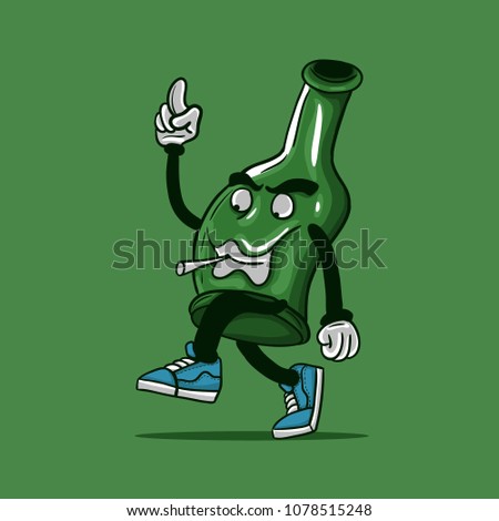 fresh vector character green bottle  1