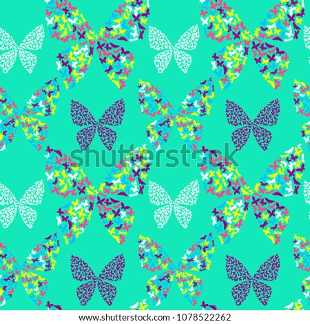 Summer colorful butterfly decorative seamless pattern