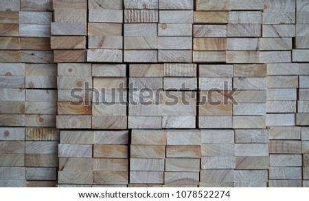 Stacks of Lumber, Texture Background Cut square of wood            