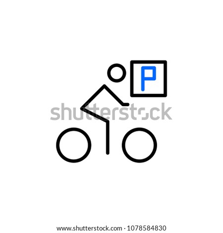 Parking for cyclists , isolated on white background