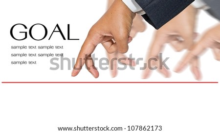Businessman hands as finger walking for competition or leadership concept