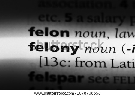 felony word in a dictionary. felony concept Royalty-Free Stock Photo #1078708658