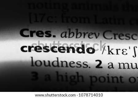 crescendo word in a dictionary. crescendo concept Royalty-Free Stock Photo #1078714010