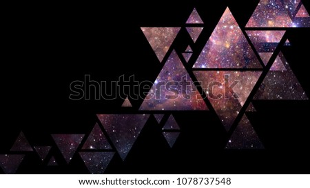 Space and geometry design. Minimal art concept. Abstract background. Elements of this image furnished by NASA.