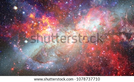 Spiral galaxy in space. Elements of this image furnished by NASA.