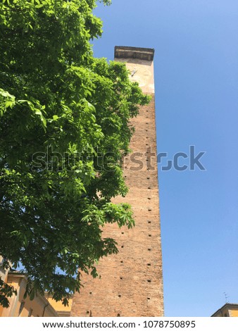 Medieval clock tower in Northern Italy