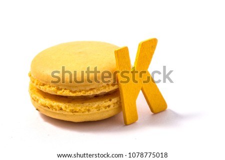Ok! yellow letters. with macaroon