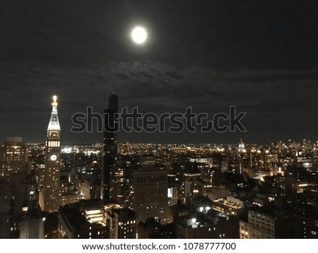 New york city night lights city