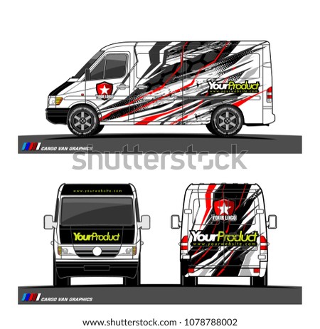 Cargo van graphic vector. abstract shape with grunge background design for vehicle vinyl wrap 
