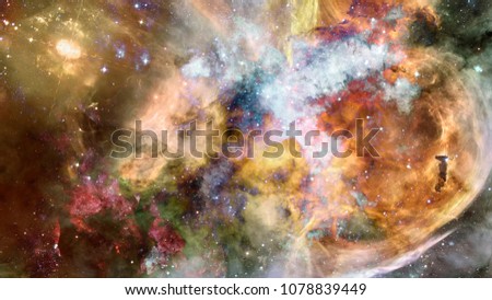 High definition star field background. Starry outer space background. Colorful starry night sky. Outer space background. Elements of this image furnished by NASA.