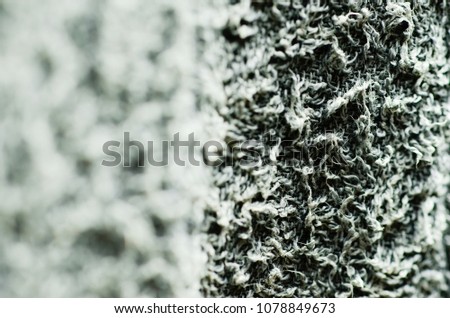 Fabric Material with a Long Pile Black Color,select focus.