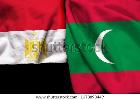 Egypt and Maldive flag together