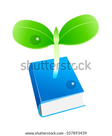 vector icon book and sprout