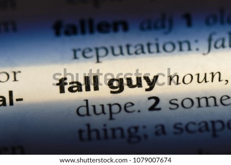 fall guy word in a dictionary. fall guy concept