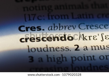 crescendo word in a dictionary. crescendo concept Royalty-Free Stock Photo #1079020328