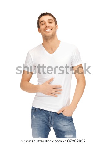 bright picture of full man in white shirt