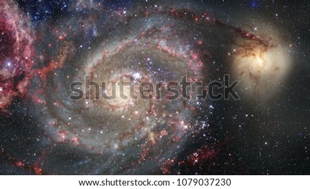 Dark nebula and stars in space. Elements of this image furnished by NASA.