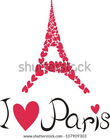 Vector illustration of Paris and eiffel tower