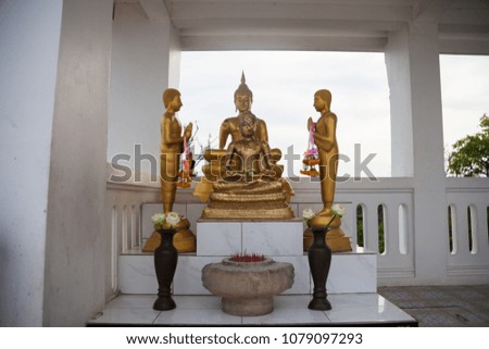 
Buddha statue on island 
