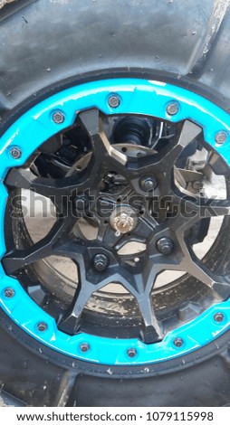 ATV wheel, close-up