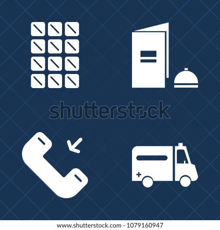 Premium set of fill vector icons. Such as cocoa, delicious, snack, paper, cell, candy, ambulance, business, tasty, button, phone, web, medicine, user, incoming, hospital, element, sweet, brochure, eat