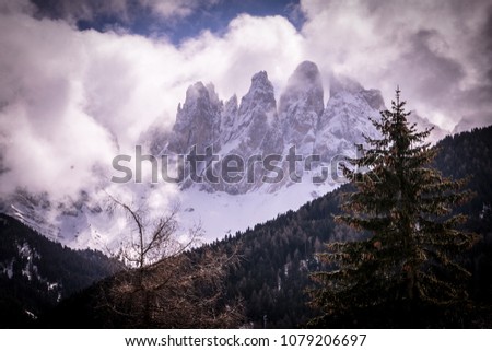 Beautiful Dolomites and Clouds