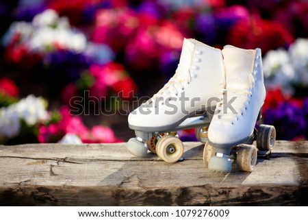 Old white women's roller skate