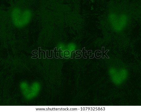 Grunge texture shape heart background of  wall in a green tone