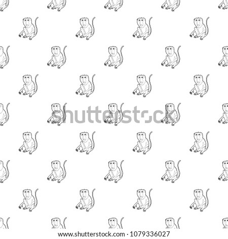 Sitting monkey pattern vector seamless repeating for any web design