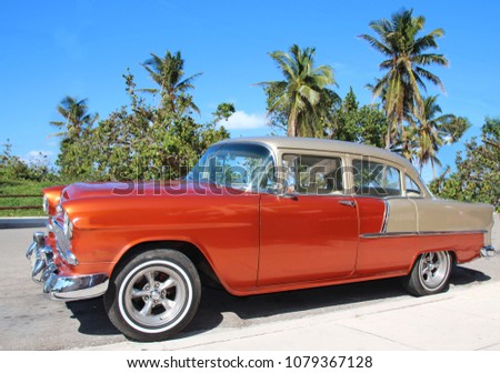 Old timer Vintage car on the streets of Havana Cuba