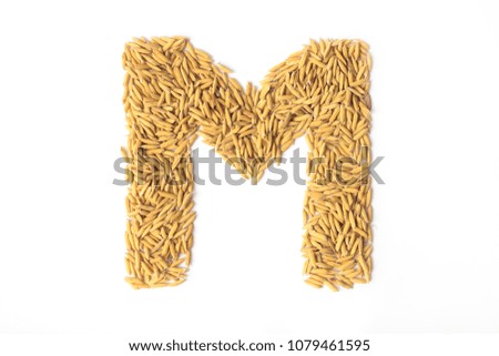 font rice on white background