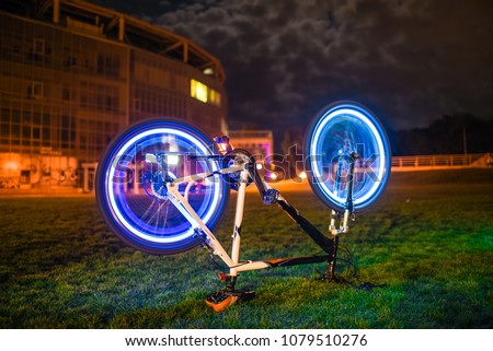 bicycle with luminous wheels